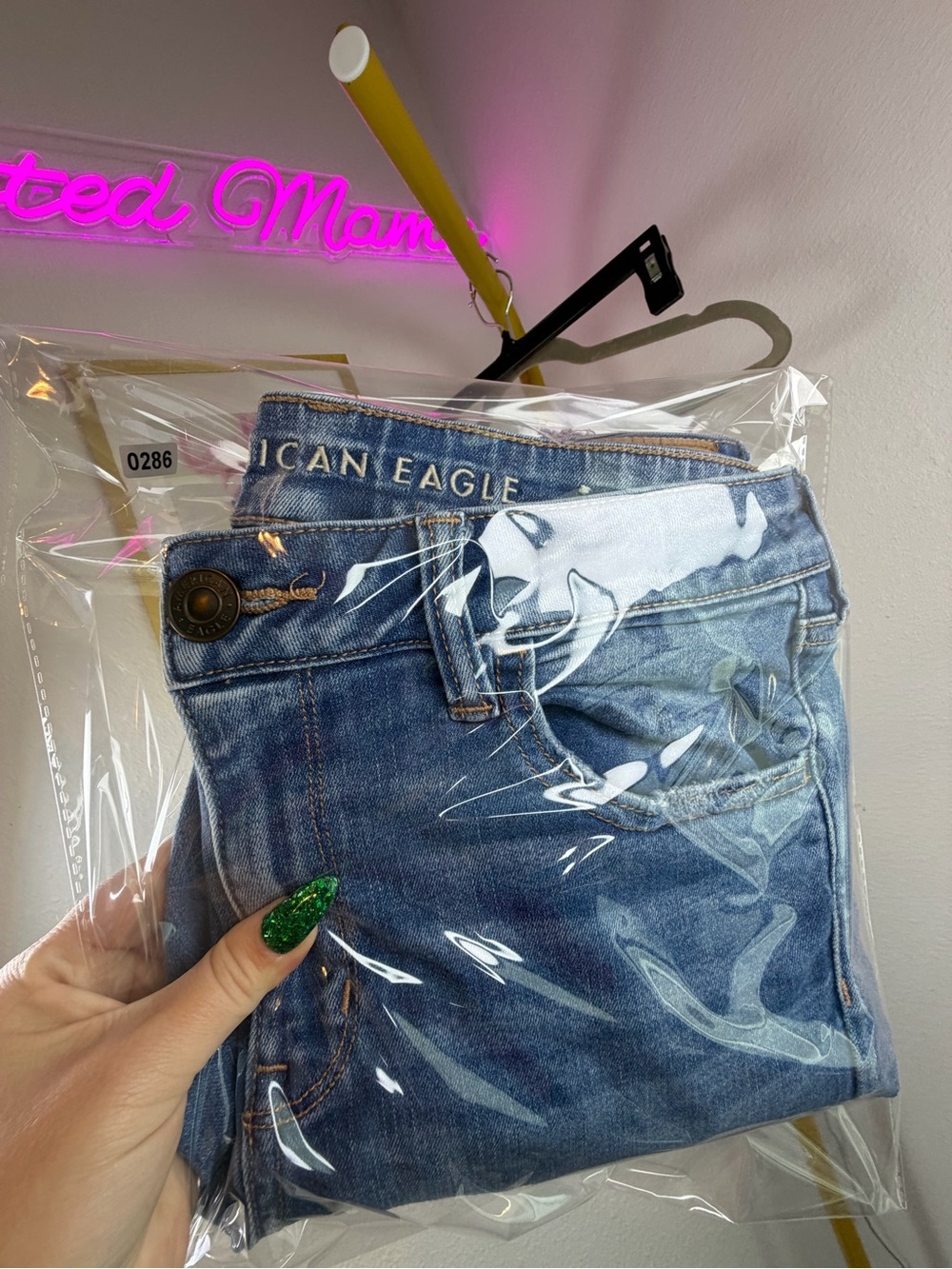 American Eagle Outfitters Women's Ripped Skinny Jeans - Blue - Size 12 - Fuzzies - Picture 8 of 8